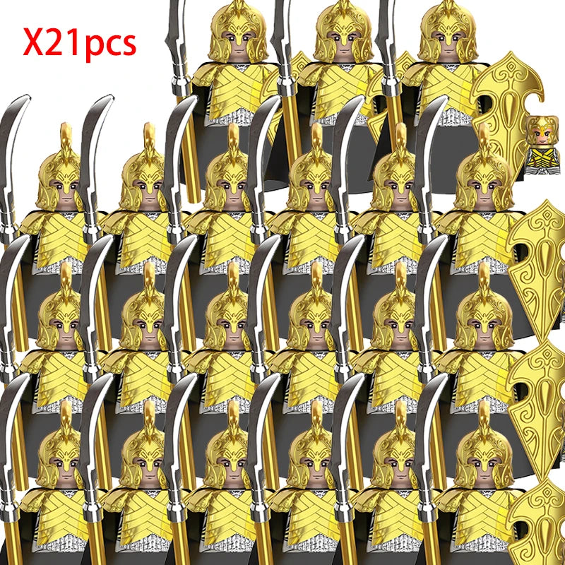 Lord Rings Elves Orcs Army Dwarf Rohan Mini Action Toy Figures Building Blocks Assembly Toys for Kids Birthday Gift