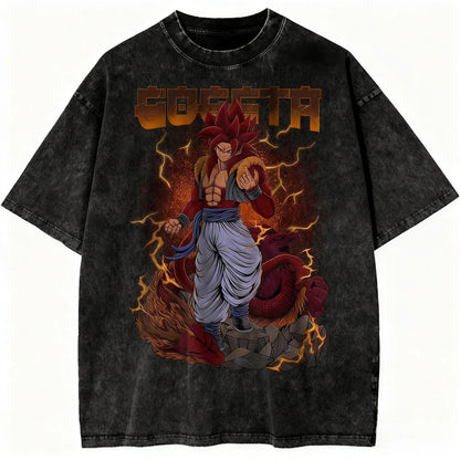 Dragon Ball Vintage Wash Graphic T Shirt Men Anime Print Women Short Sleeve Tee New Summer Casual Tops Streetwear Harajuku Y2k