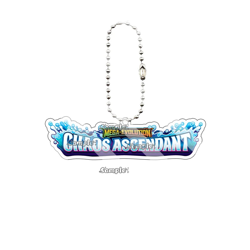 Anime French Version Mega Evolution TCG Logo Pocket Monsters 5cm Acrylic Keychain Creative Small Card Bag Pendant Decoration Toy