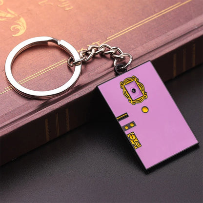 Voikukka Jewelry 2 Colors TV Show Friends Monica's Door Keychain Central Perk Coffee Time KeyChain For Women Men Car Keyring