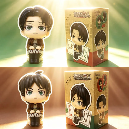 1-2pcs Attack on Titan Figure Eren Jaeger & Captain Levi PVC Figure Action Model Collectible Figure Toys Decorative Ornaments