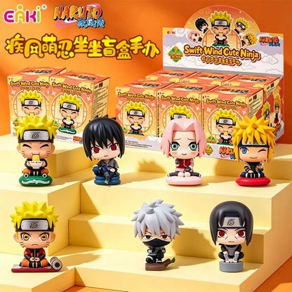 Eaki Naruto Shippuden Itachi Uchiha Sitting Chibi Figure Blind Box Magnetic Mask Collectible Anime Figurine Desk Decoration Gift