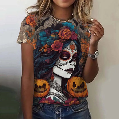 Day Of The Dead Skull Oversized T-Shirt
