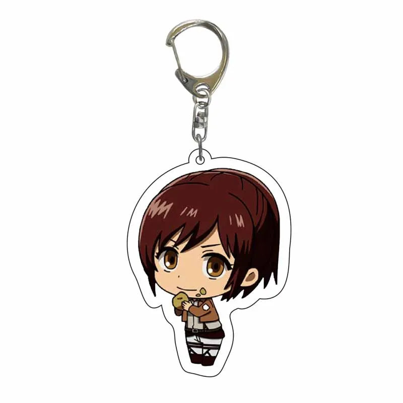 Attack On Titan Anime Peripheral Acrylic Figure Display Keychain Pendant Eren Mikasa Levi Creative Decorative Gift Accessories