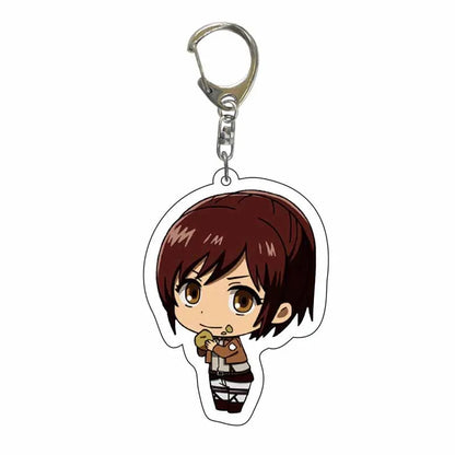 Attack On Titan Anime Peripheral Acrylic Figure Display Keychain Pendant Eren Mikasa Levi Creative Decorative Gift Accessories
