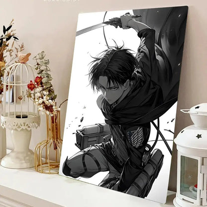 AZNM Attack on Titan Anime Canvas Wall Art, Levi Ackerman Print, Shingeki no Kyojin Home Decor Poster