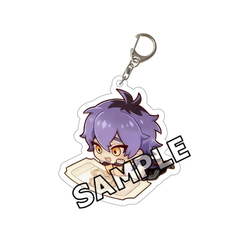 6CM Anime Game Nu: Carnival Keychain Stand Olivine Quincy Blade Cosplay Acrylic Model Standing Sign Cake Topper Holder Desk Deco