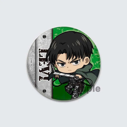 Eren Levi Armin Arlert Erwin Cartoon Badge Attack on Titan Brooches on Backpack Clothes Handmade Round Pins for Gift Accessory