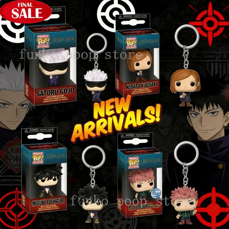 2026 FUNKO Pocket Keychain Jujutsu Kaisen Satoru Gojo Nobara Kugisaki Megumi Fushiguro Yuji Itadori Figure Collection Toys Gifts