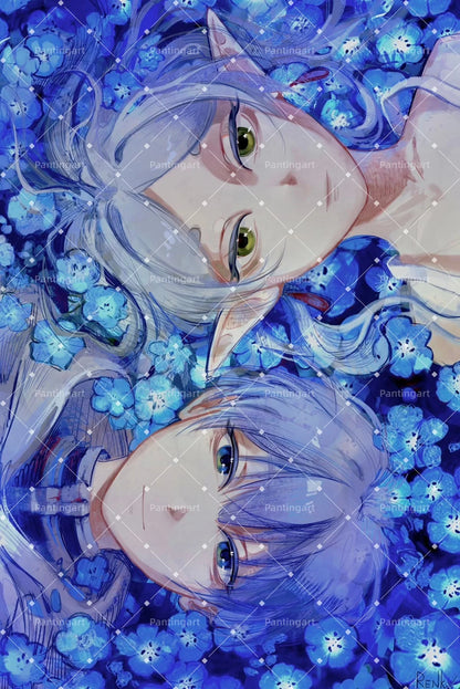 Magic Fantasy F-Frieren Beyond Journeys End Anime Canvas Painting Classic Elf Magic Girl Manga Art Poster Teens' Room Home Decor