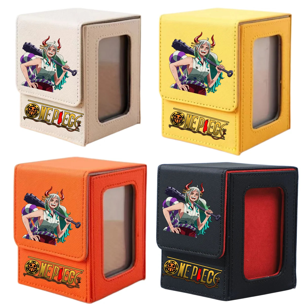 ONE PIECE Luffy Zoro Trading Card Deck Box with Window Cartoon Magnetic Closure Game Card Deck Holder Jewelry Organiser Case