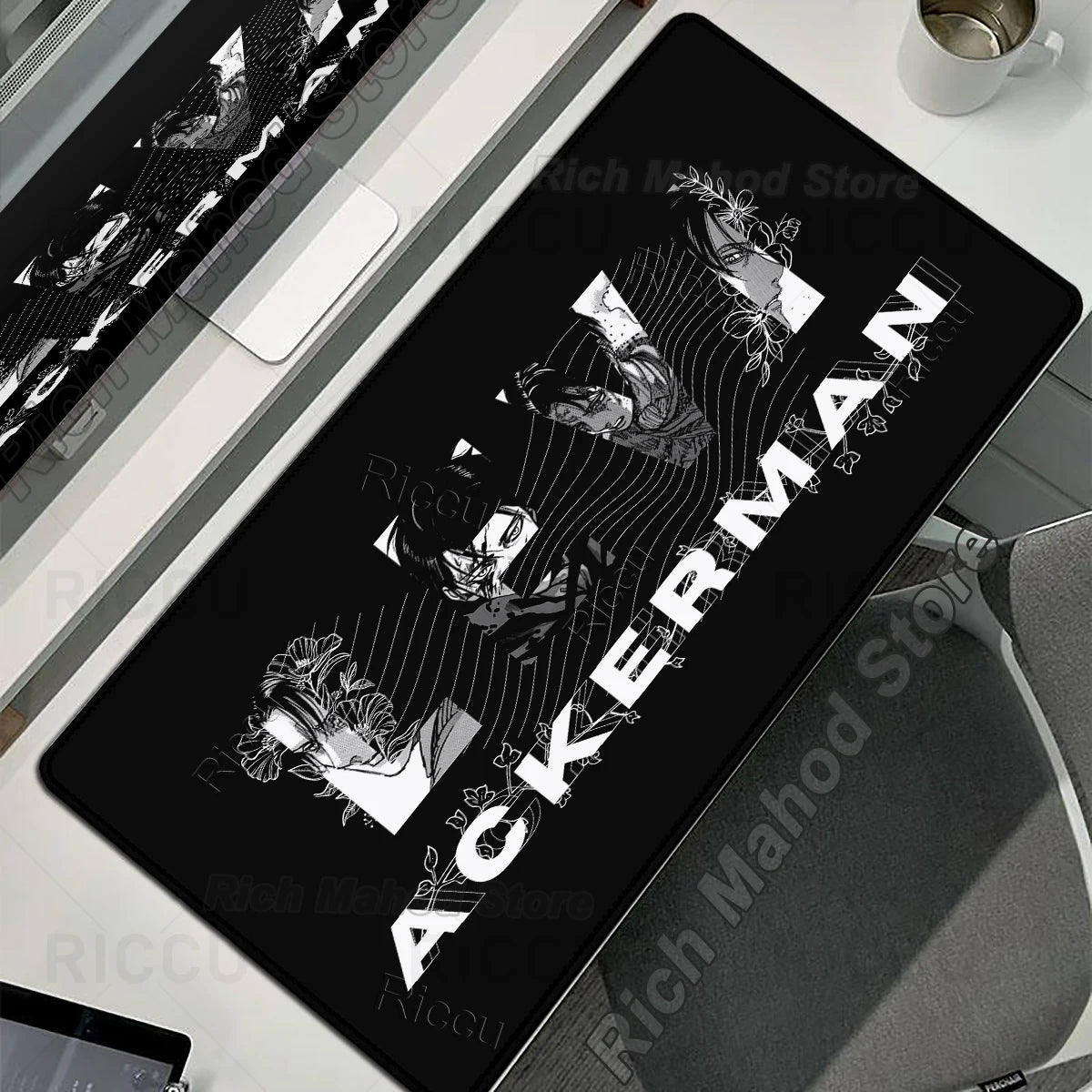 Anime Attack on Titan XXL Desk Mat Large Black White Mouse Pad Gamer Computer Mousepad Gaming Laptop Keyboard Mouse Mats Carpet