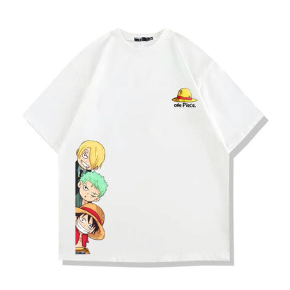 One Piece Straw Hat Pirates Unisex T-shirt 2026 Summer New Popular Anime Printed American Casual Family Short Sleeved Top
