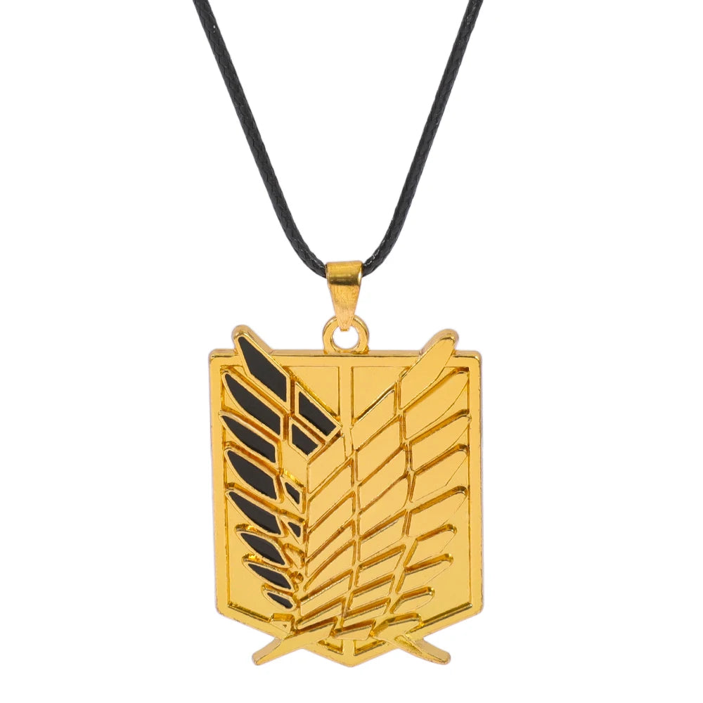 Attack on Titan Necklaces Pendants Wings Of Liberty Metal Unisex Leather Chain Fashion Accessories Pendant Two Colors