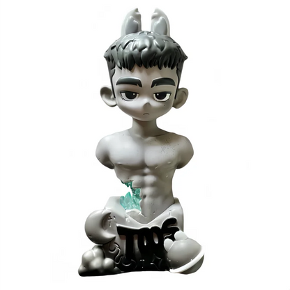 Toos Deer Head Boy Figure Muscle Guy Handsome Boy with Tattoo Warrior Doll Running Park Collection Ornament Accompany Gift