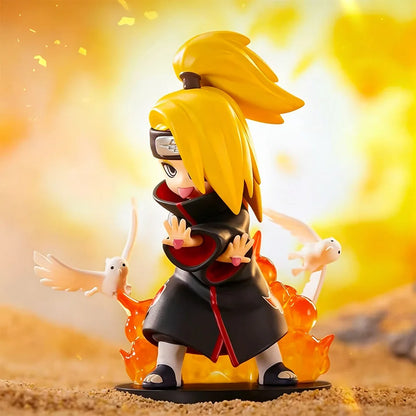 Popular Naruto Anime Figure Random Blind Box Doll Q Version Cute Uchiha Sasuke Figurine Car Decoration Collection Model Toy