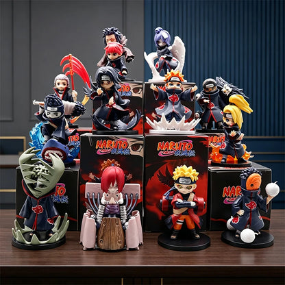 1-12pcs Naruto Blind Box Figure Toys Shippuden Akatsuki Arc Series Trendy Mystery Box PVC Model Surprise Christmas Toys Gift