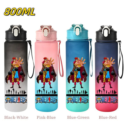 800ML ONE PIECE Monkey D. Luffy Nico Robin Anime Straw Sport Water Bottle for Easy Carry Ideal for Fitness Sports Outdoor