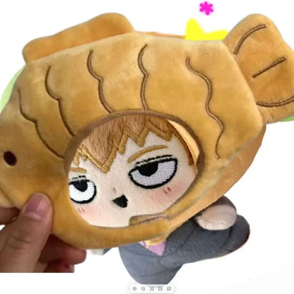 Stuffed 10cm Mob Psycho100 Kageyama Shigeo Reigen Arataka Big Head Cotton Doll Dress Up Plush Toy for Backpack Ornament Keychain