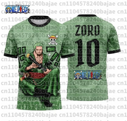 2026 One Piece Graphic T-shirt Japanese anime football jerseys Sports Dry Quickly Men's T-Shirt Children's Clothing Tee Woman