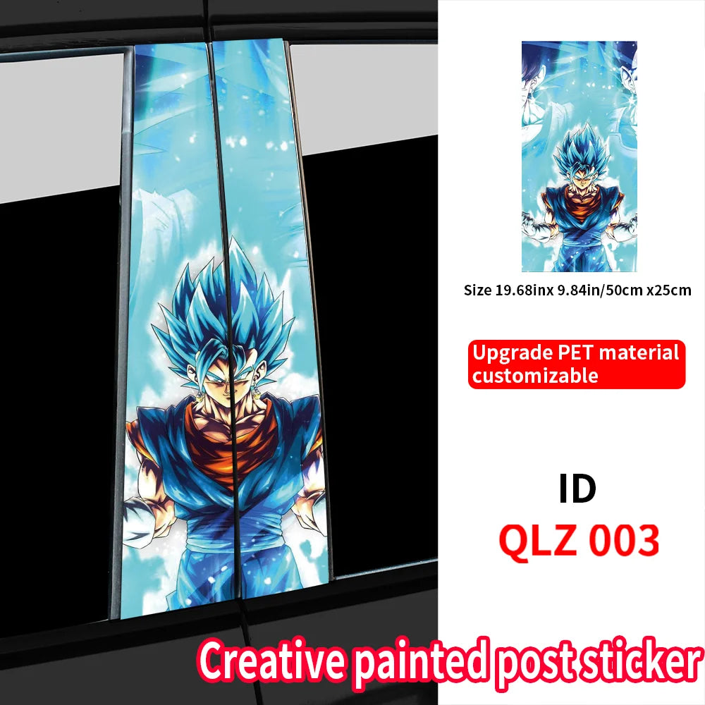 Anime Son Goku Car Stickers Auto B Pillar Waterproof Funny Decoration