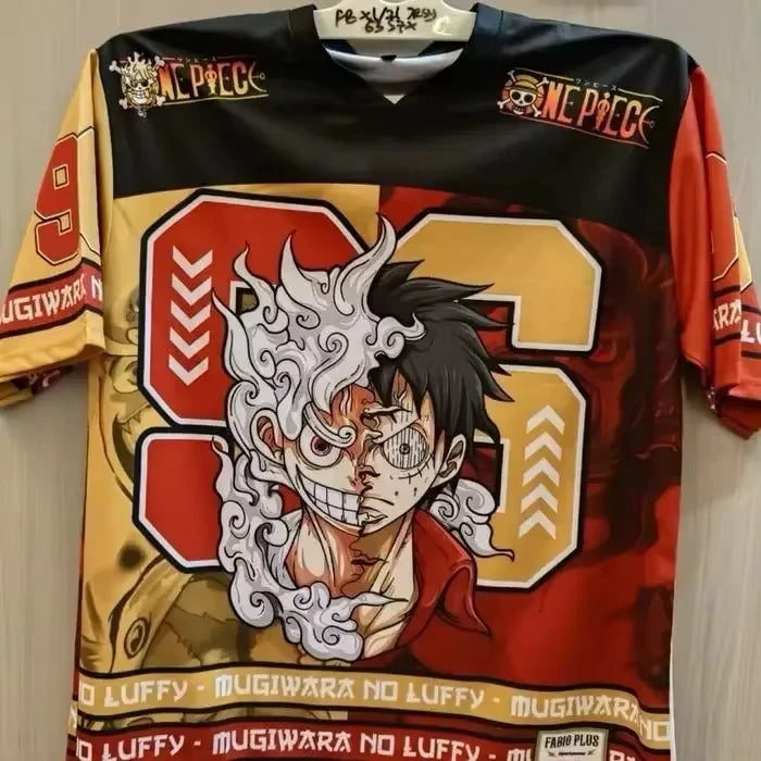 2026 Summer One Piece Luffy Retro Cosplay T-shirt Men's Oversized 3D Printed Short-sleeved Family Unisex Children's Sports Shirt