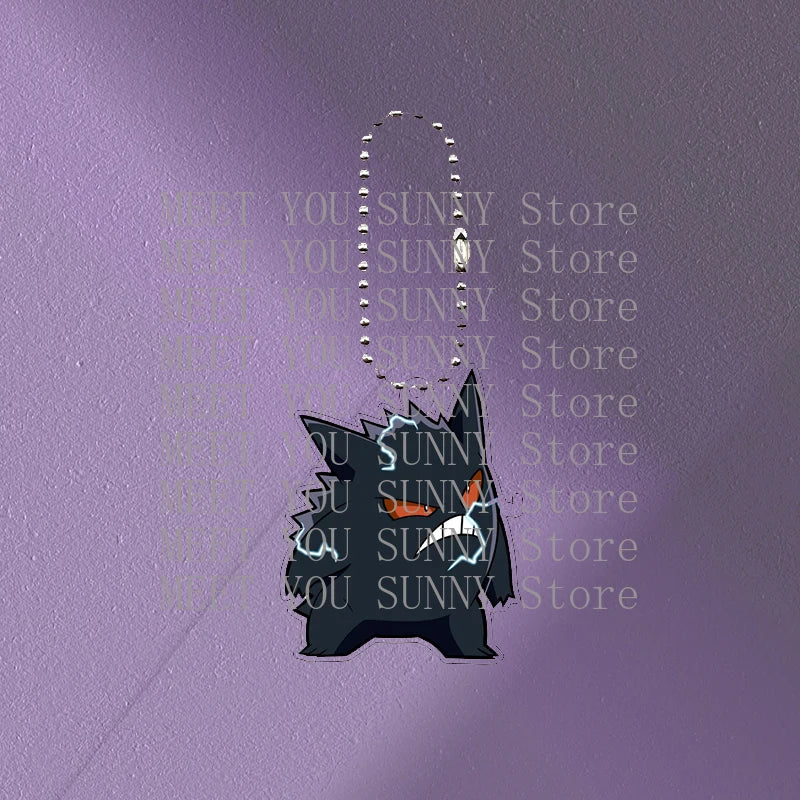 Anime Gengar Acrylic Keychain Pocket Monster Cartoon Kawaii Figure Creative Backpack Charm Pendant Toy Students Accessories Gift