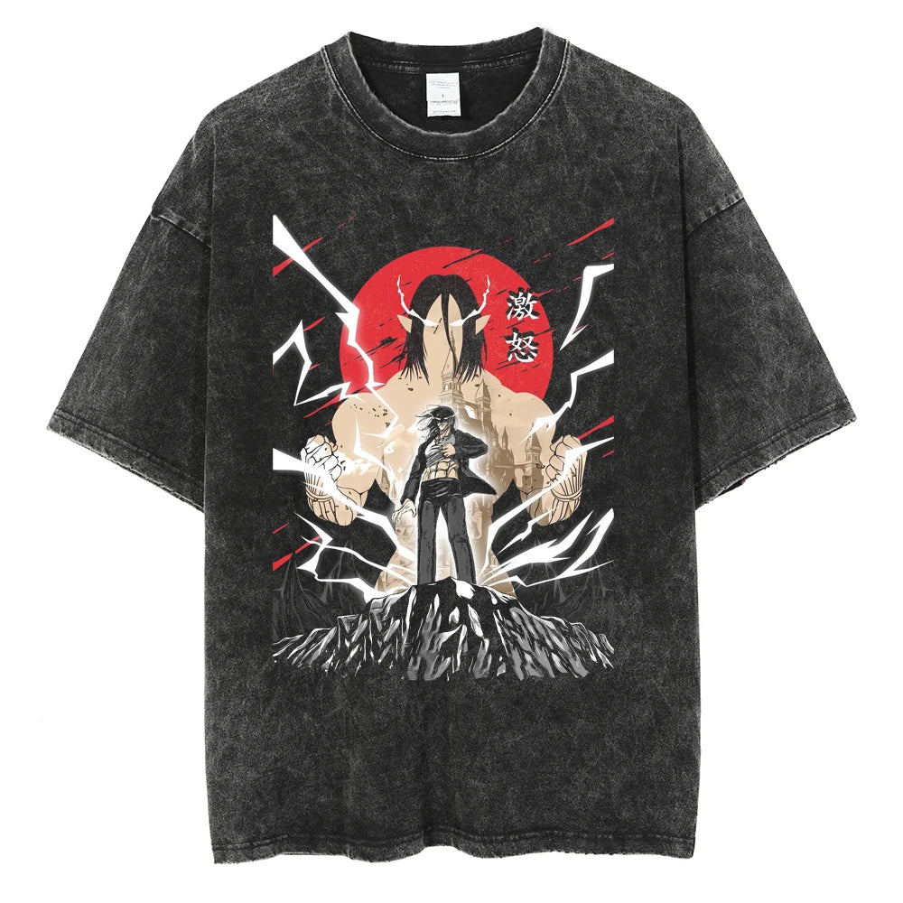 Harajuku Anime Attack on Titan Levi Ackerman Print Tee Men Women Comfortable T-shirts Casual Loose T Shirt Male Cotton Tshirt