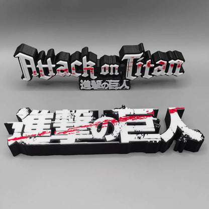 Attack on Titan Logo Stereo Font Stand Sign Ornament