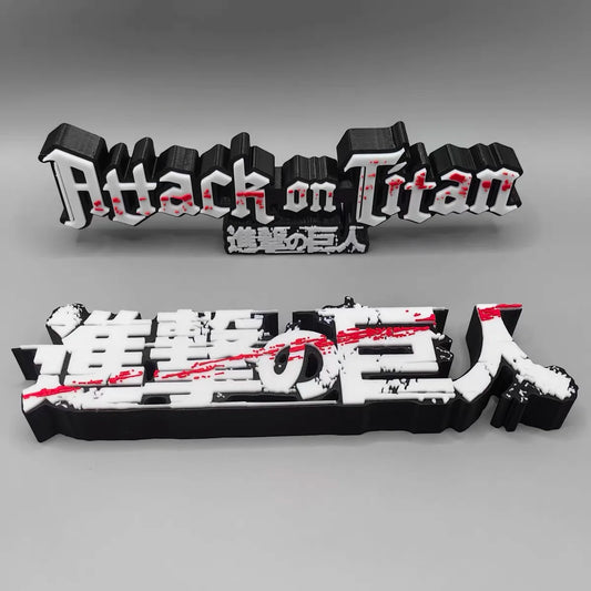 Attack on Titan Logo Stereo Font Stand Sign Ornament