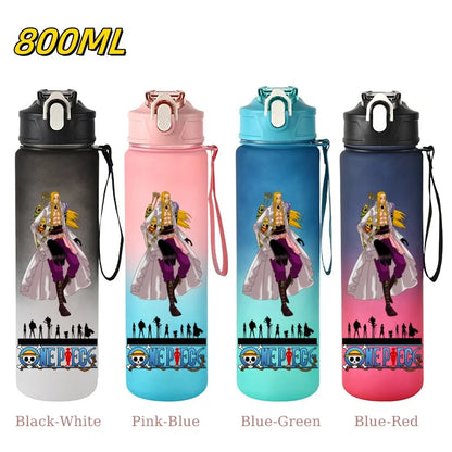 800ML ONE PIECE Monkey D. Luffy Nico Robin Anime Straw Sport Water Bottle for Easy Carry Ideal for Fitness Sports Outdoor