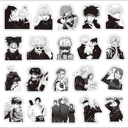 10/30/65pcs Jujutsu Kaisen Anime Cartoon Stickers Cool Black White Manga Graffiti Decal DIY Guitar Motorcycle Laptop Sticker Toy