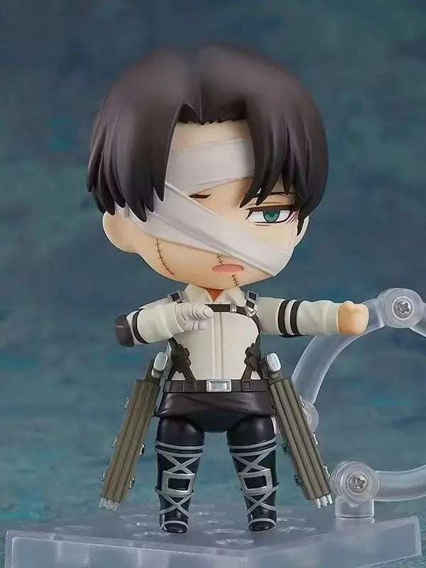 10cm Attack on Titan Levi Rivaille Rival Ackerman #2002 Final season Battle damage Action figure toys Christmas gift with box