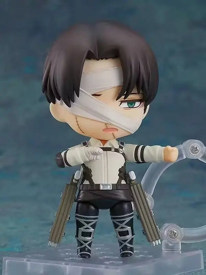 10cm Attack on Titan Levi Rivaille Rival Ackerman #2002 Final season Battle damage Action figure toys Christmas gift with box