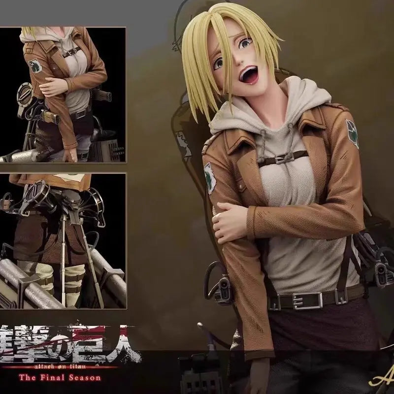 Attack On Titan Annie Leonhart Fully Painted Sprayed GK Figure Collectible Anime Statue Desktop Decor For Anime Fans Collectors
