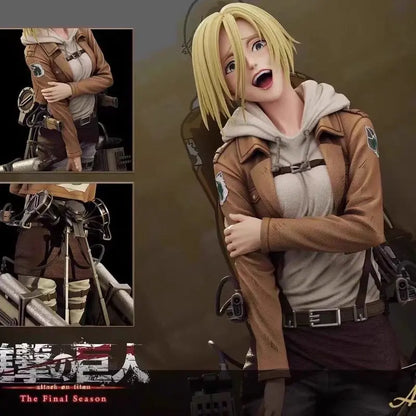 Attack On Titan Annie Leonhart Fully Painted Sprayed GK Figure Collectible Anime Statue Desktop Decor For Anime Fans Collectors