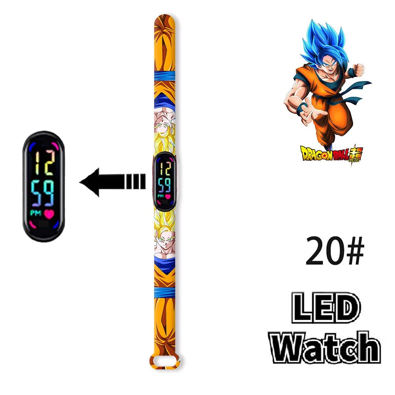 Bandai Dragon Ball Z 2 Fashion Cartoon Action Printing Anime LED Type Watches Kids Watch Birthday Gifts Toys