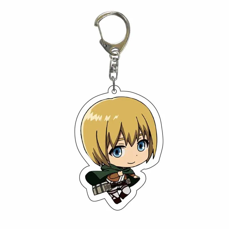 Attack On Titan Anime Peripheral Acrylic Figure Display Keychain Pendant Eren Mikasa Levi Creative Decorative Gift Accessories