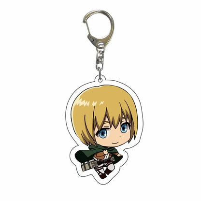 Attack On Titan Anime Peripheral Acrylic Figure Display Keychain Pendant Eren Mikasa Levi Creative Decorative Gift Accessories