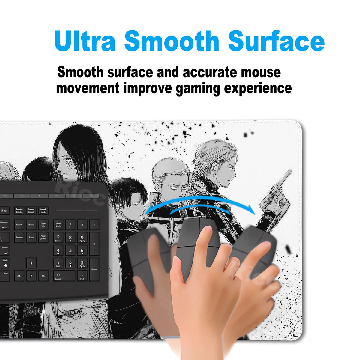 Anime Attack on Titan XXL Desk Mat Large Black White Mouse Pad Gamer Computer Mousepad Gaming Laptop Keyboard Mouse Mats Carpet