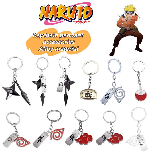 Naruto cartoon anime game merchandise keychain pendant creative Konoha rogue ninja Akatsuki organization pendant accessory