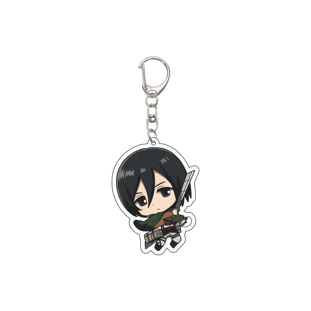 55MM Keychain Anime Attack on Titan Eren Jaeger Mikasa Ackerman Levi Ackerman Hanji Zoe Erwin Smith Acrylic Key Chain Cute Gifts