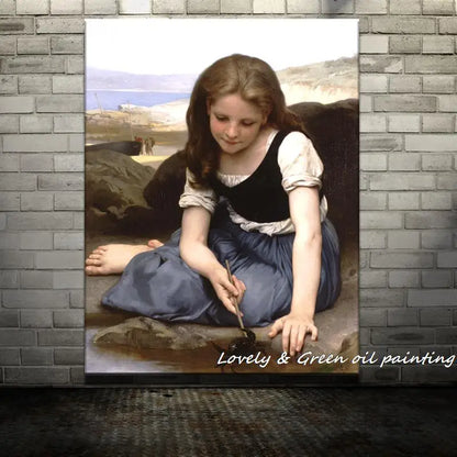 Arthyx,Print Love On The Look Out Of William Adolphe Bouguereau Oil Paintings On Canvas,Classical Wall Picture Living Room Decor