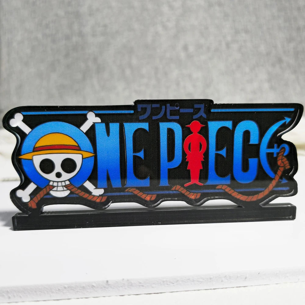 ONE PIECE Anime Logo 4*9.5cm Surface Film Back Glue Tearable 2 Style Action Figure Model Matching