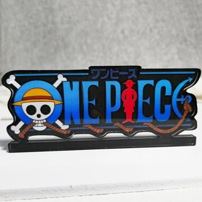 ONE PIECE Anime Logo 4*9.5cm Surface Film Back Glue Tearable 2 Style Action Figure Model Matching
