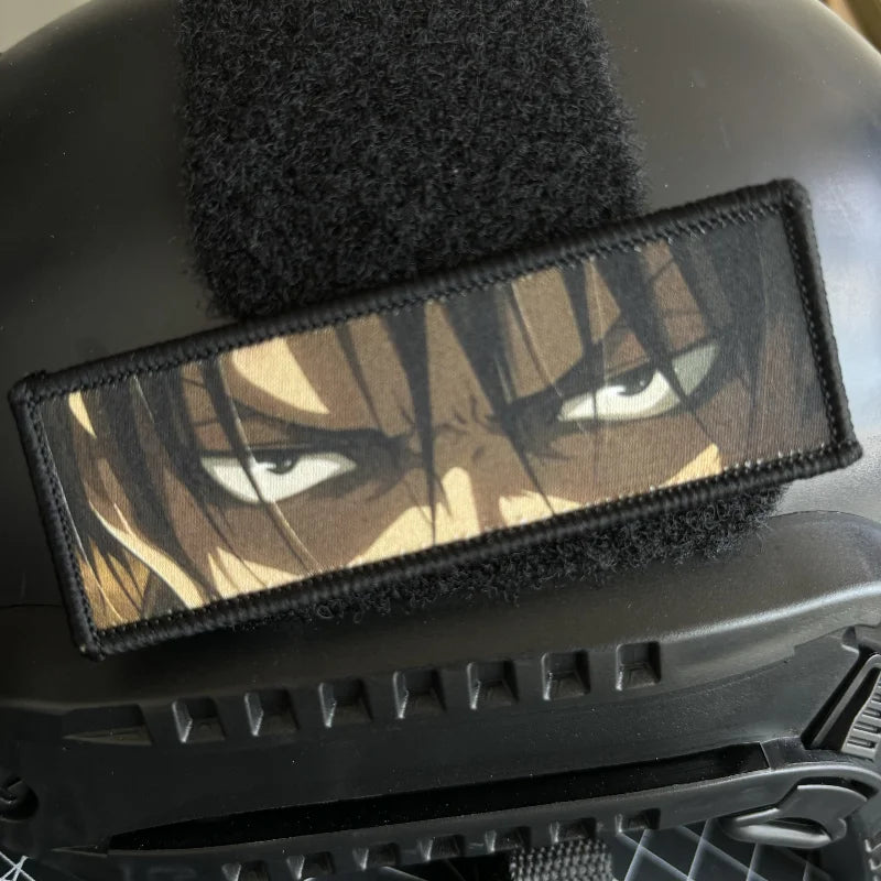 Levi Ackerman Eyes Morale Badge Hook and Loop Attack on Titan Anime Patch Printing Commander Tactical Military Backpack Sticker