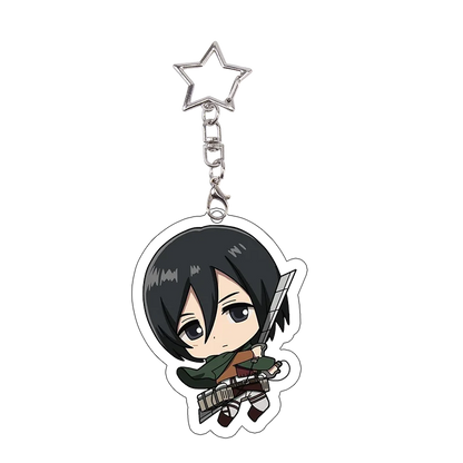 26pcs Attack on Titan Acrylic Keychain Mikasa Annie Levi Chibi Keyring Key Accessories Pendant Collect Reiner Birthday Gift