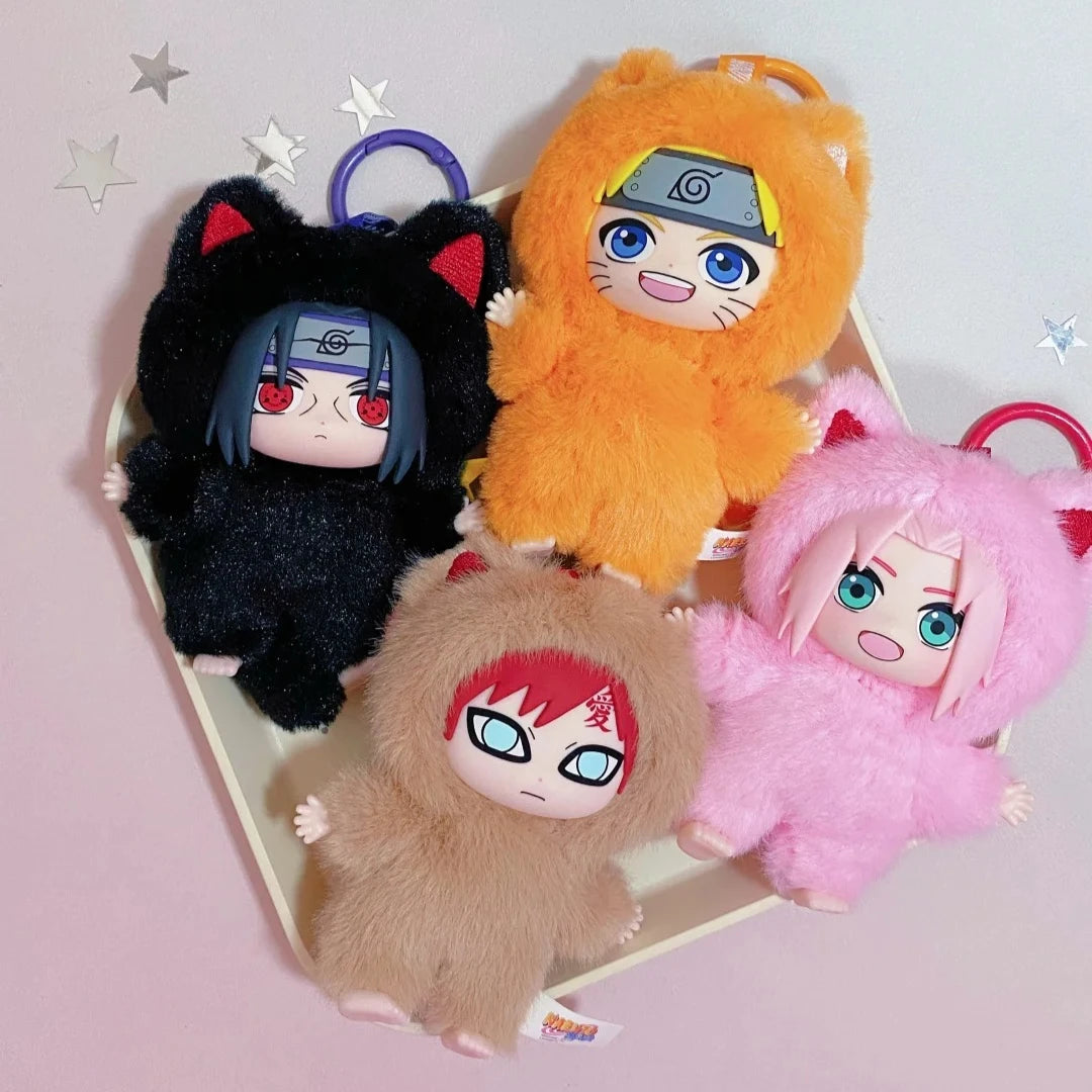 New TOPTOY Eaki Naruto V3 Kitten Land Series Blind Box Pajamars Plush Vinyl Doll Action Figures Neji Hyuga Gaara Surprise Toys