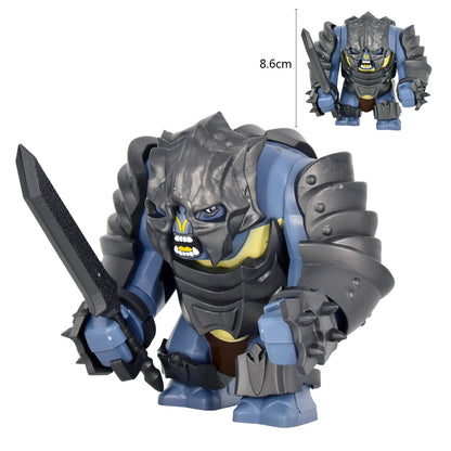 Medieval Army Olog-hai Orc Warrior LOTR a troll in armour Big Figure Building Blocks Figures Bricks Educational Military Toys