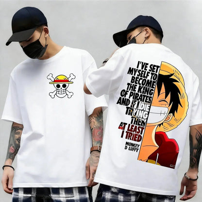 2026 Summer One Piece Luffy Retro Cosplay T-shirt Men's Oversized 3D Printed Short-sleeved Family Unisex Children's Sports Shirt